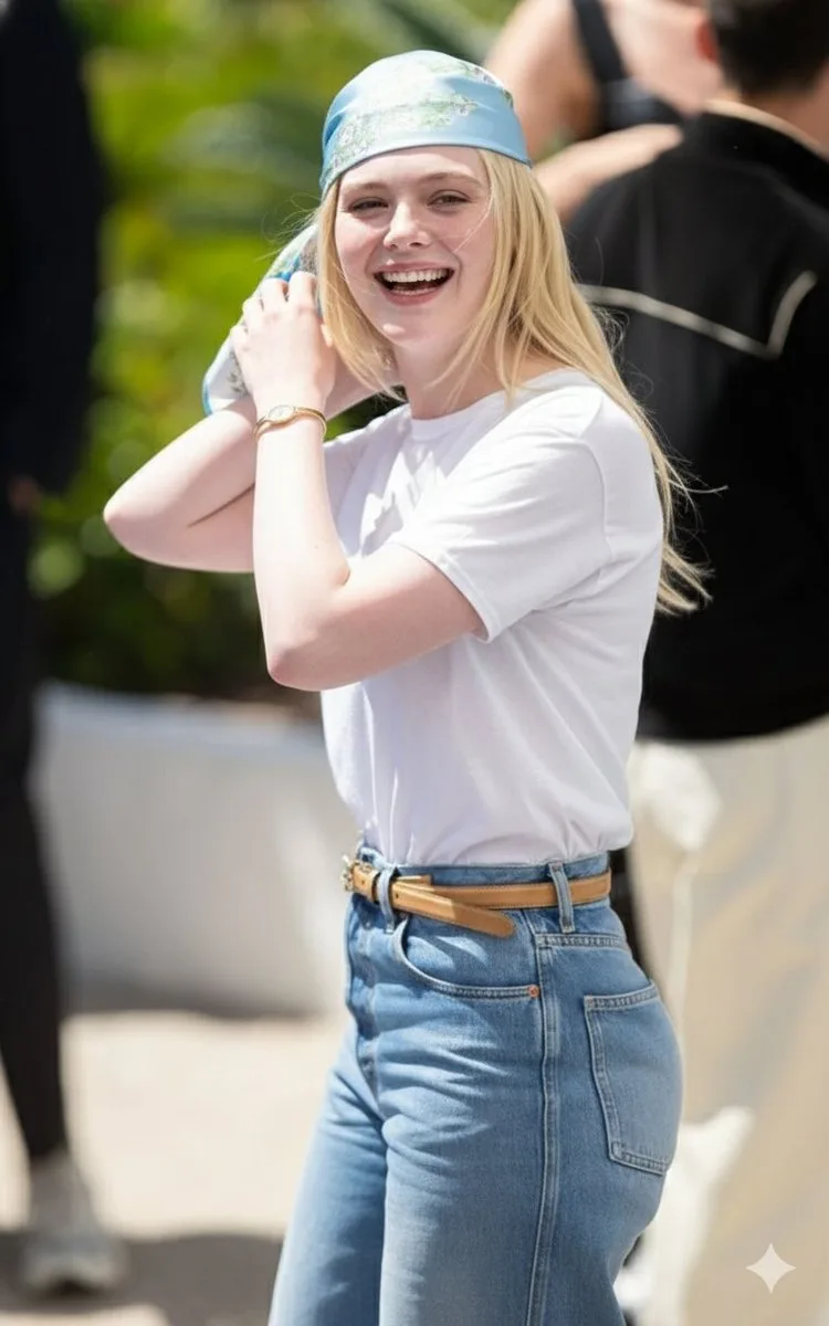 รอยยิ้มสดใสของสาวผมบลอนด์กลางแดดจ้า 1