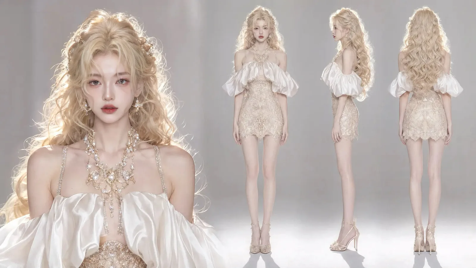 ภาพหญิงสาวเอเชียแนวเหนือจริง 4 มุมมอง 1