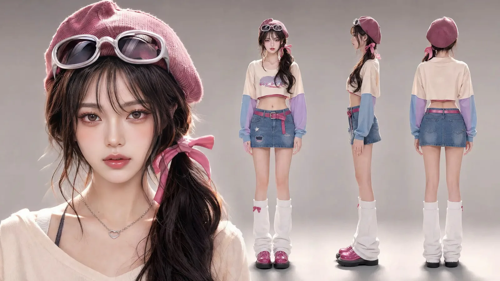 ภาพหญิงสาวเอเชียแนวเหนือจริง 4 มุมมอง 2