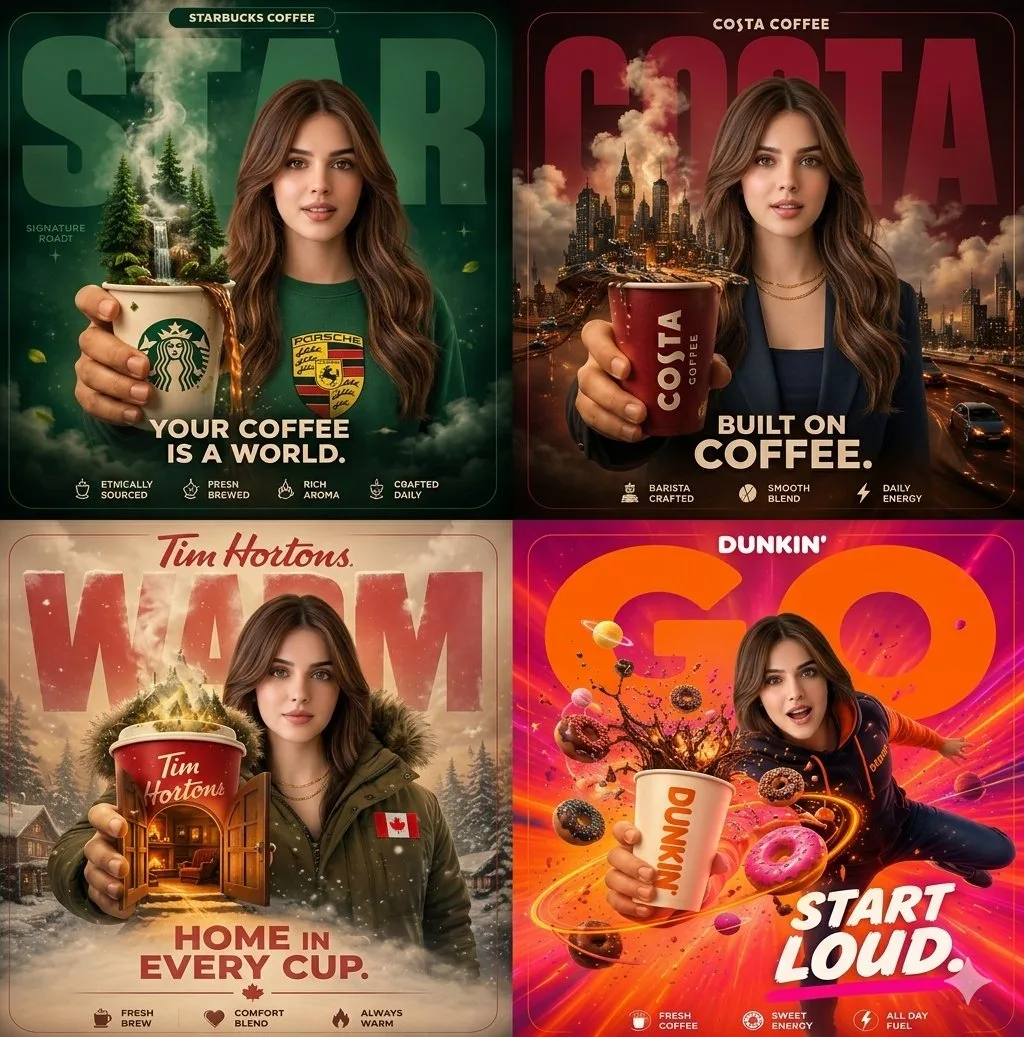 โปสเตอร์กาแฟแนวเหนือจริง: โลกในแก้วของคุณ 1