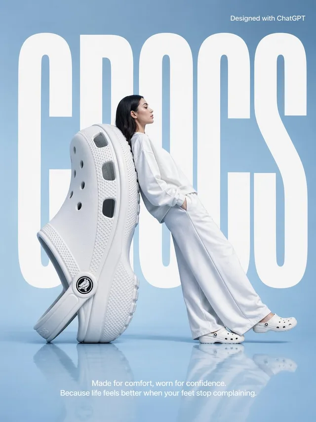 โปสเตอร์แฟชั่นรองเท้า Crocs เหนือจริง