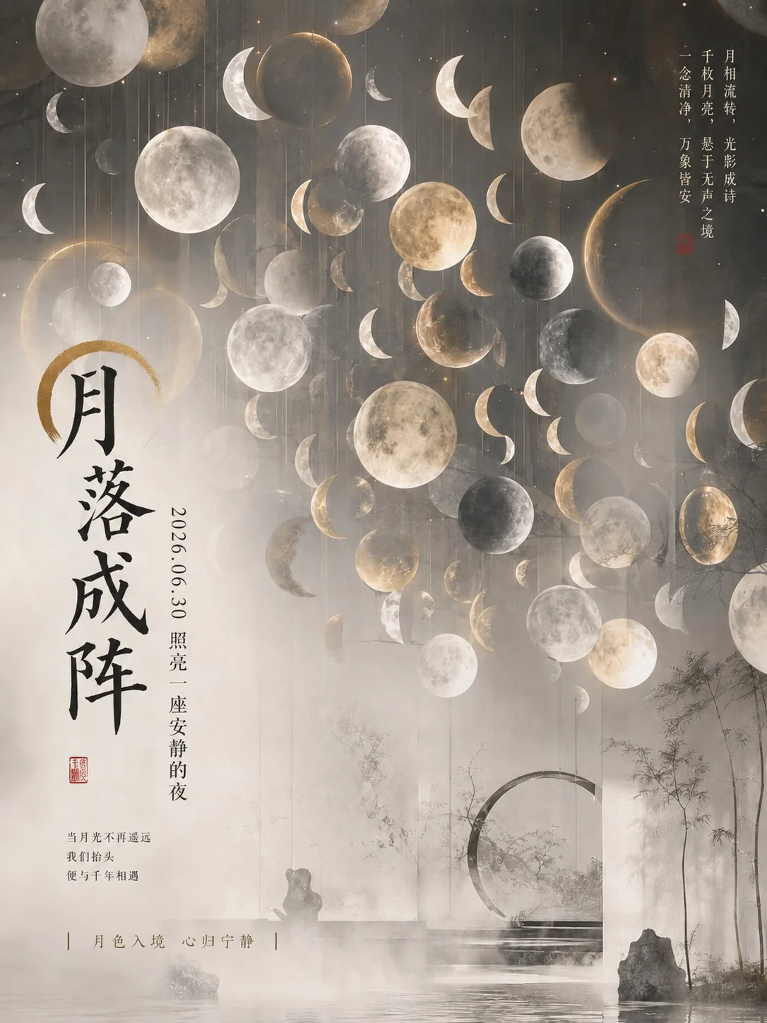 โปสเตอร์ศิลปะการจัดวางแผ่นวงกลมลอยได้ (ภาษาจีน) 1