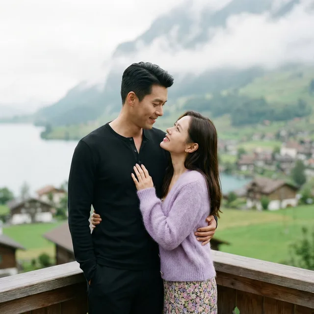 คู่รักเกาหลีสุดโรแมนติกริมทะเลสาบสวิส