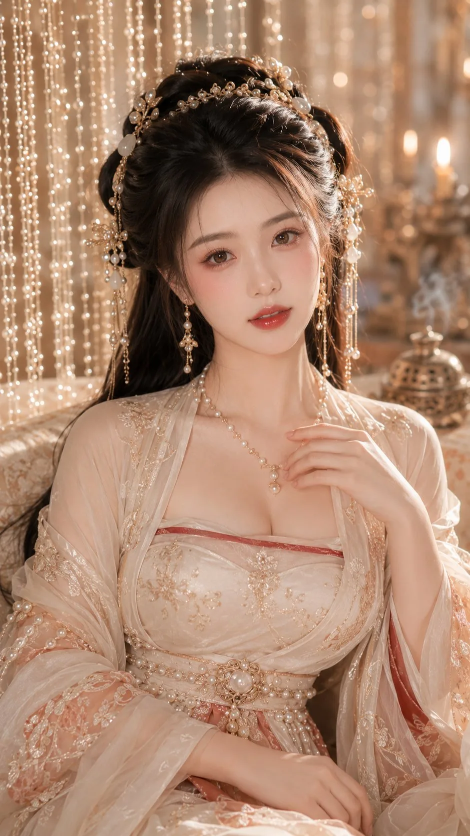 ภาพหญิงสูงศักดิ์สมัยราชวงศ์ถัง แต่งหน้าฉ่ำวาว 1