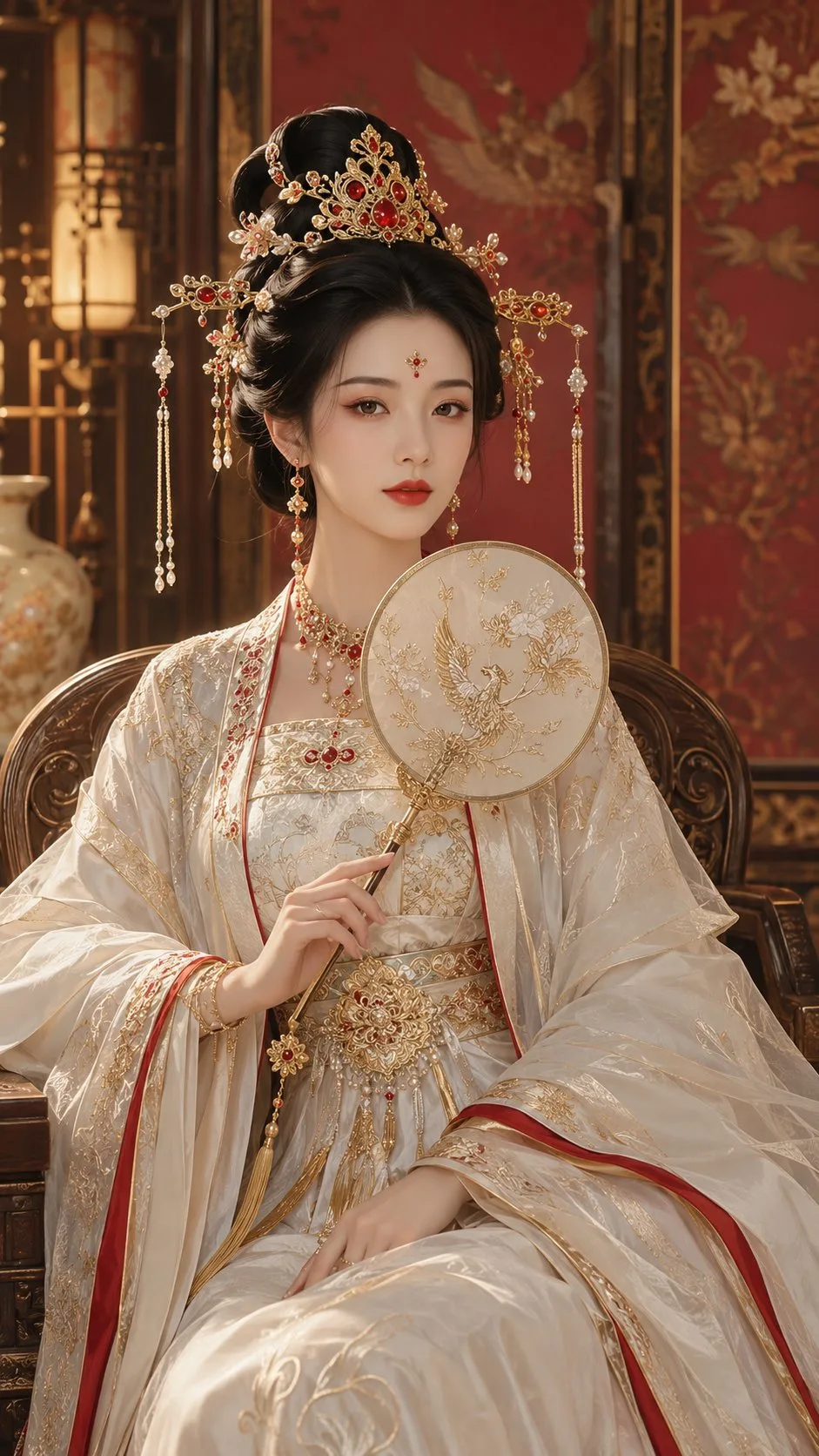 โปสเตอร์ภาพเหมือนสตรีสูงศักดิ์ชุดจีนโบราณสไตล์ถัง 1