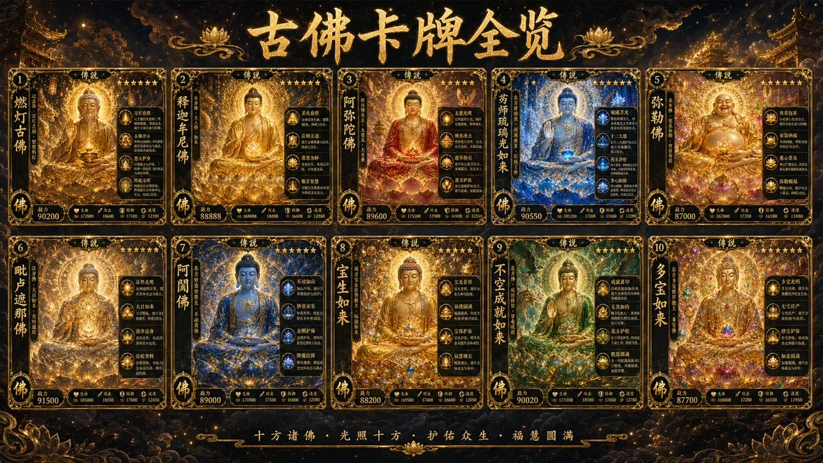 พุทธะโบราณ 10 ปาง: การ์ดตัวละคร 1