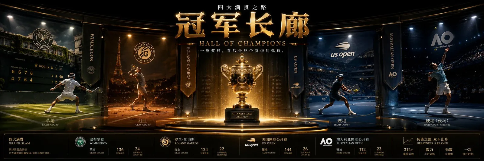โปสเตอร์แชมป์เทนนิสแกรนด์สแลมแบบยาวพิเศษ 1