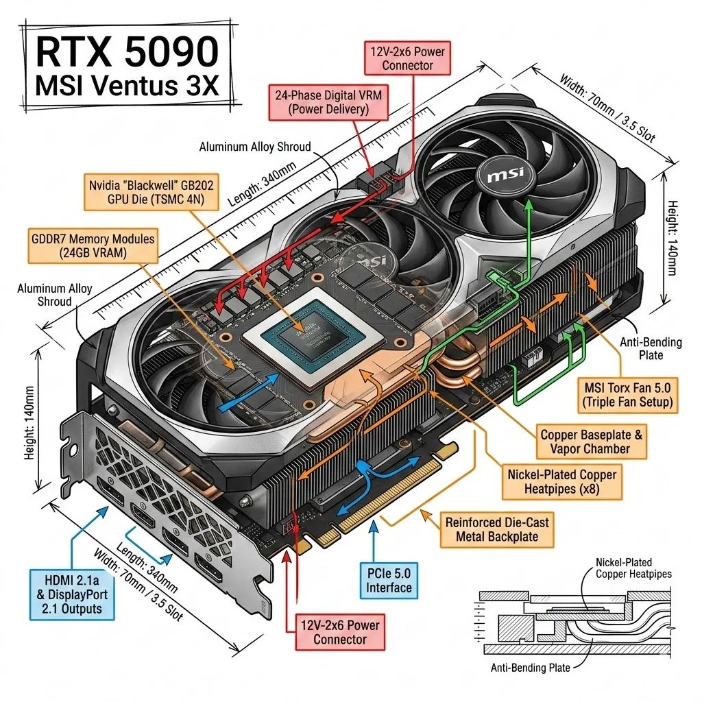 อินโฟกราฟิกการ์ดจอ RTX 5090 ระดับเทพ 1