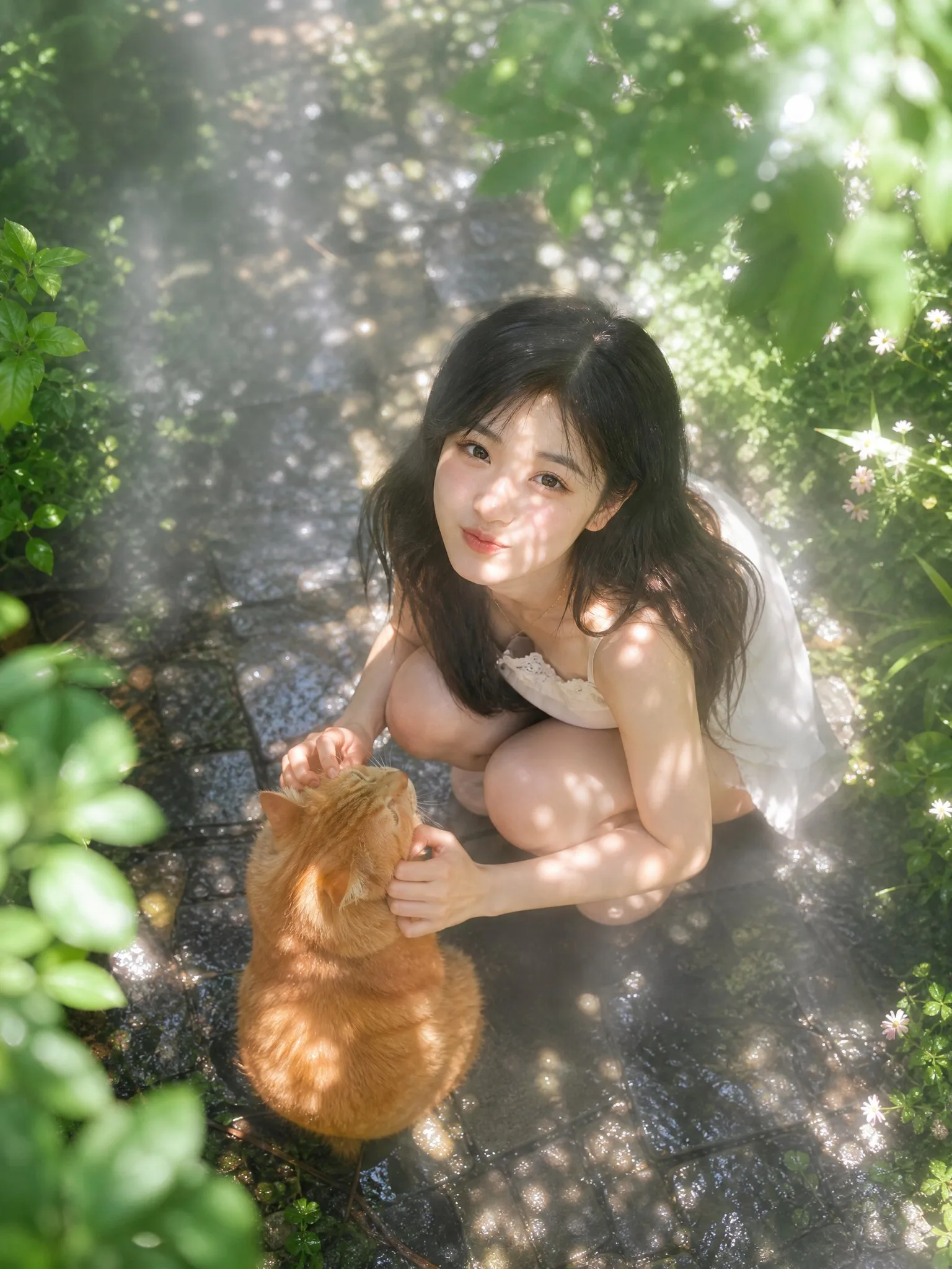 สาวสวนกับแมวส้ม: มุมสูง Tyndall Effect 2