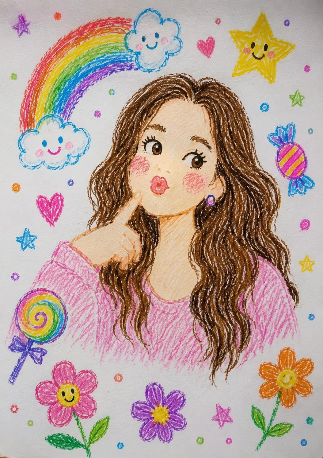ภาพคนเหมือนจริงจากภาพวาดสีเทียน 1