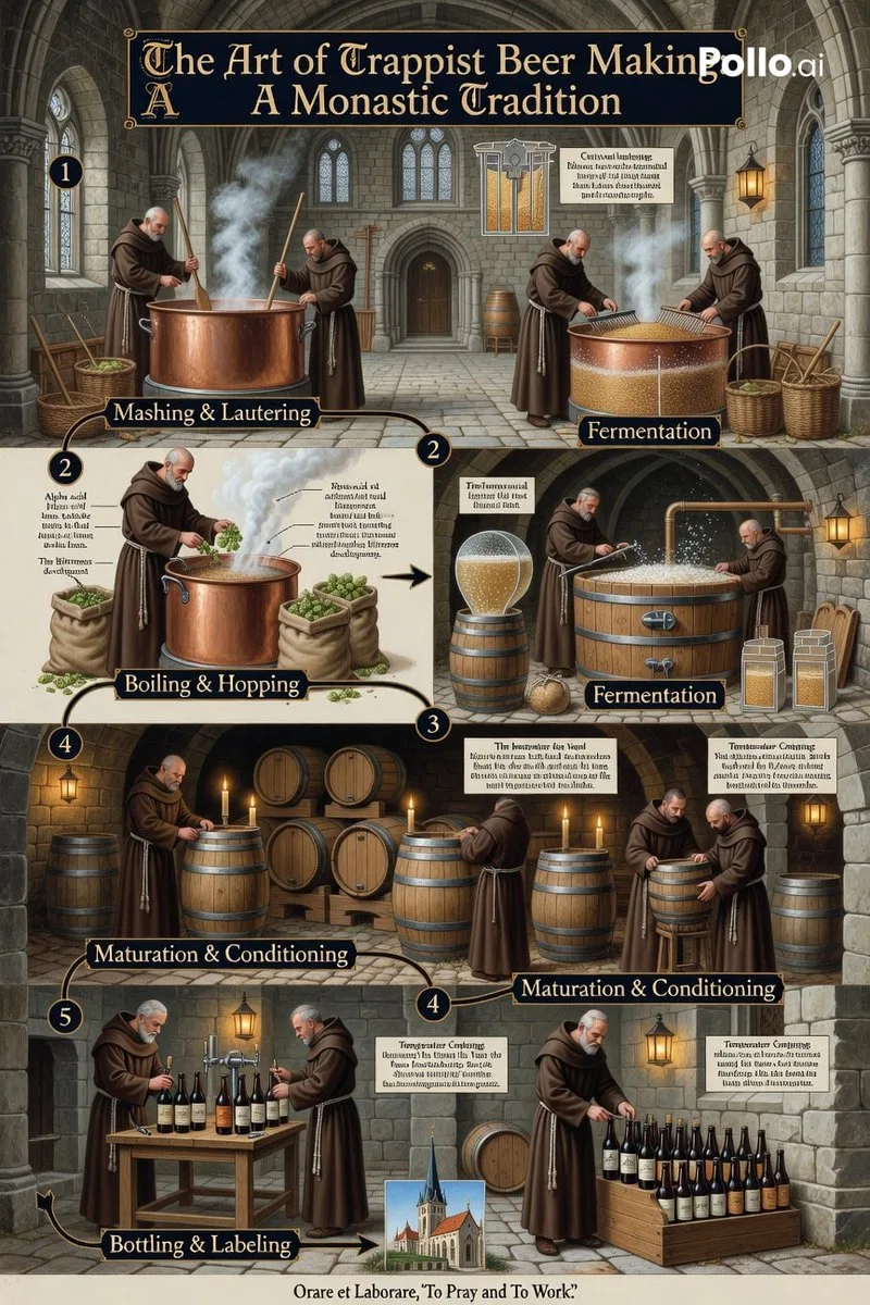 อินโฟกราฟิก: การผลิตเบียร์ Trappist พร้อมภาพประกอบ 1
