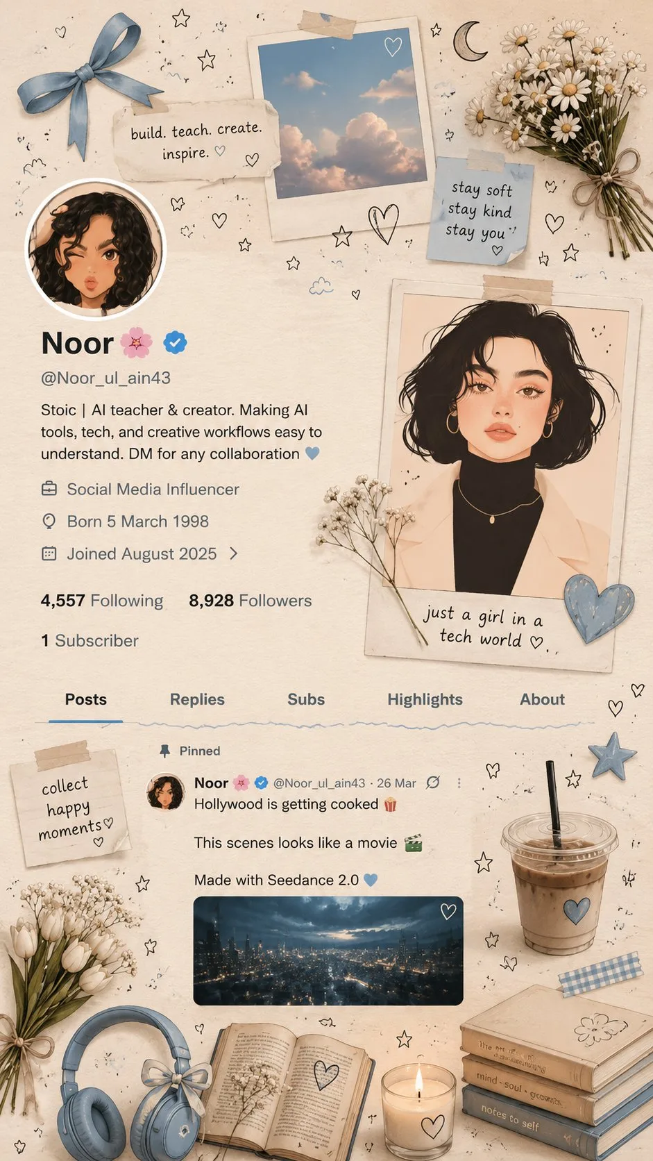 สร้างสรรค์คอลลาจสมุดภาพสไตล์ Pinterest โทนสีนุ่มนวล 1