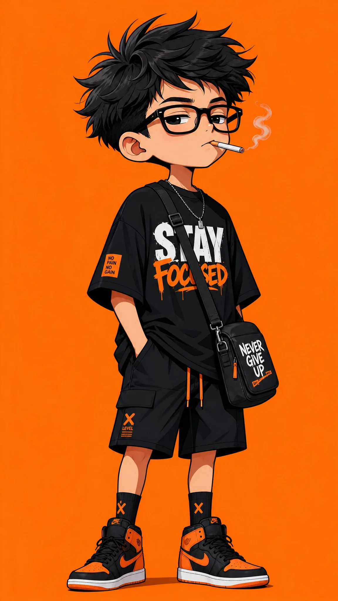 2D สไตล์มินิมอล: แฟชั่นสตรีทวัยรุ่นหัวโต 1