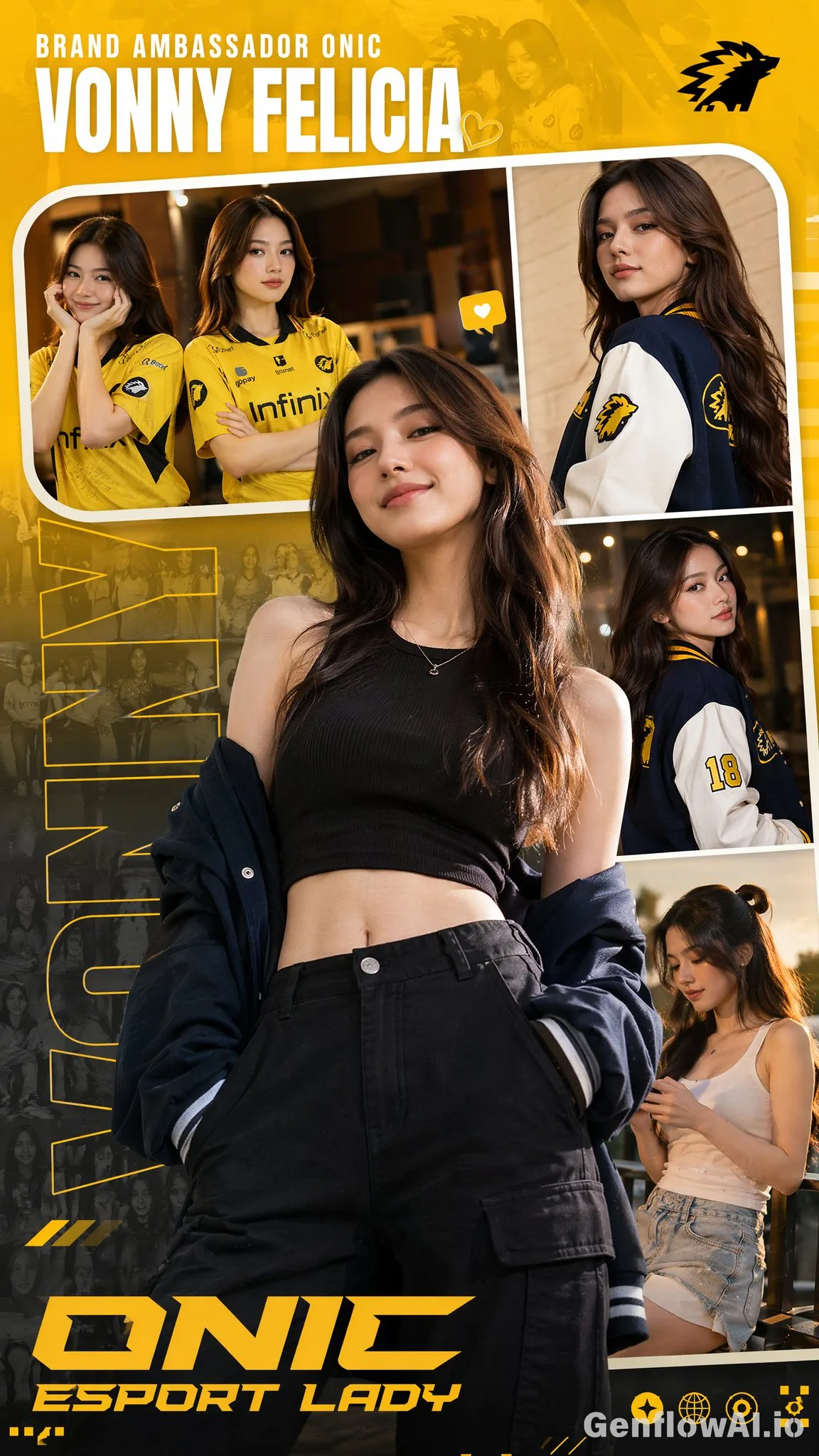 โปสเตอร์คอลลาจ Influencer เกมมิ่งสไตล์มินิมอล 1
