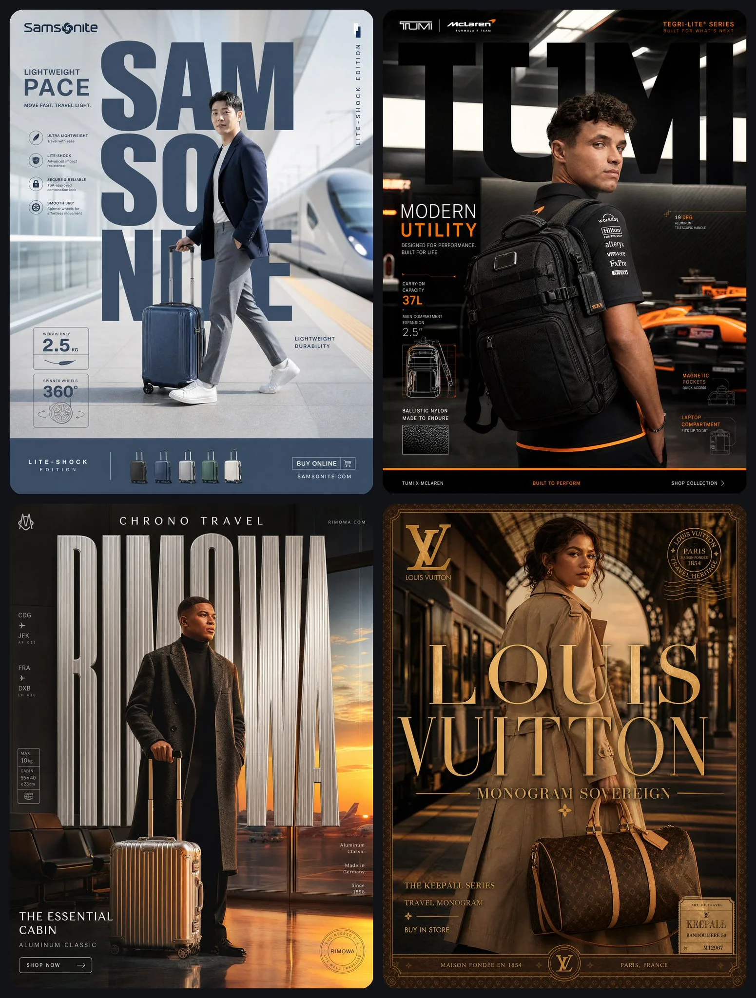 โปสเตอร์กระเป๋าเดินทางหรูมินิมอลสำหรับโซเชียลมีเดีย 1