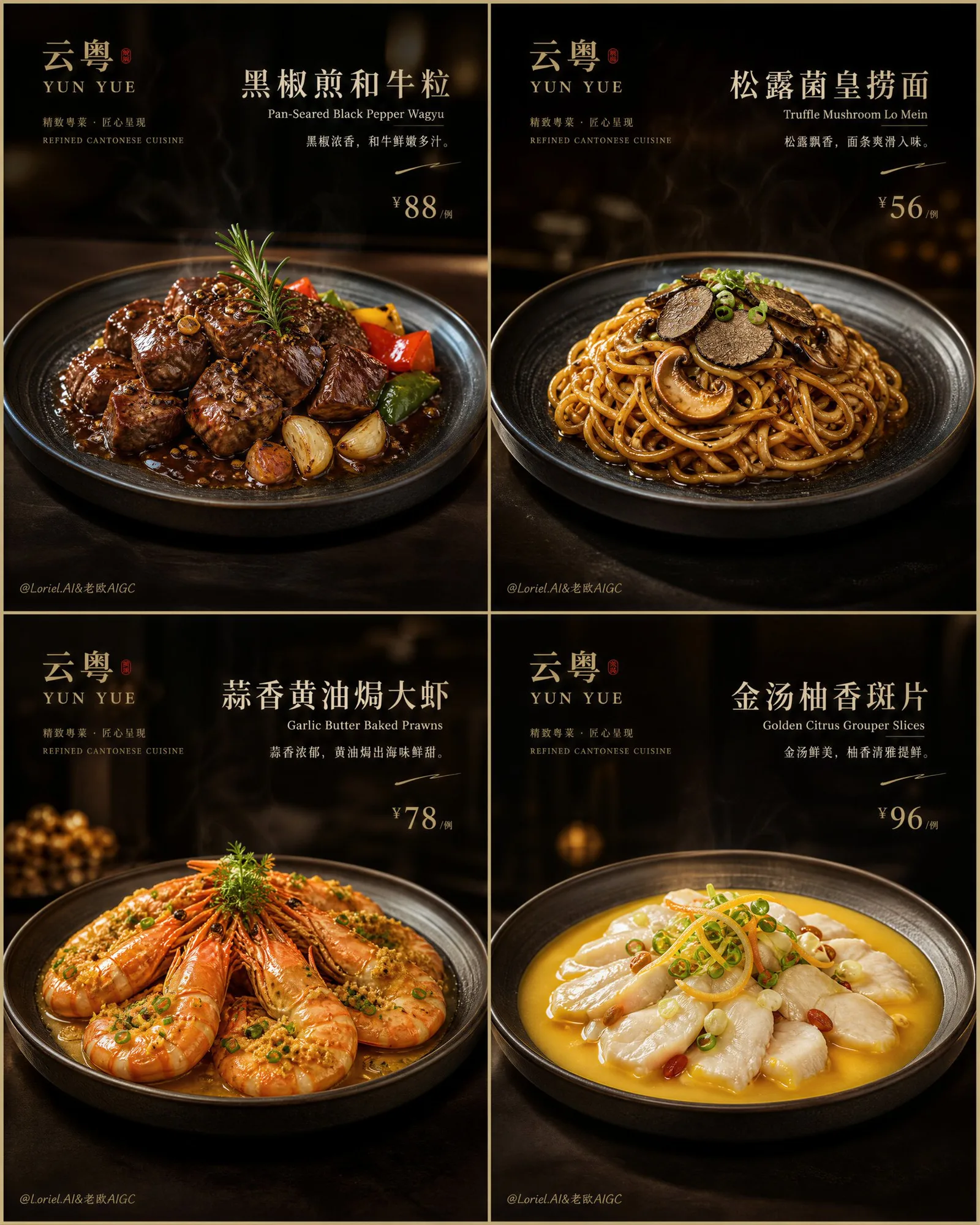 โปสเตอร์โปรโมทเมนูอาหารตะวันตก 4 ช่อง ระดับพรีเมียม 1