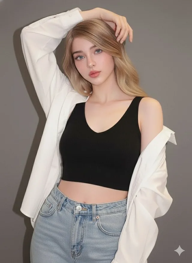 สาวผมทองตาฟ้า แสงเงาสุดปัง สไตล์ภาพคนจริง