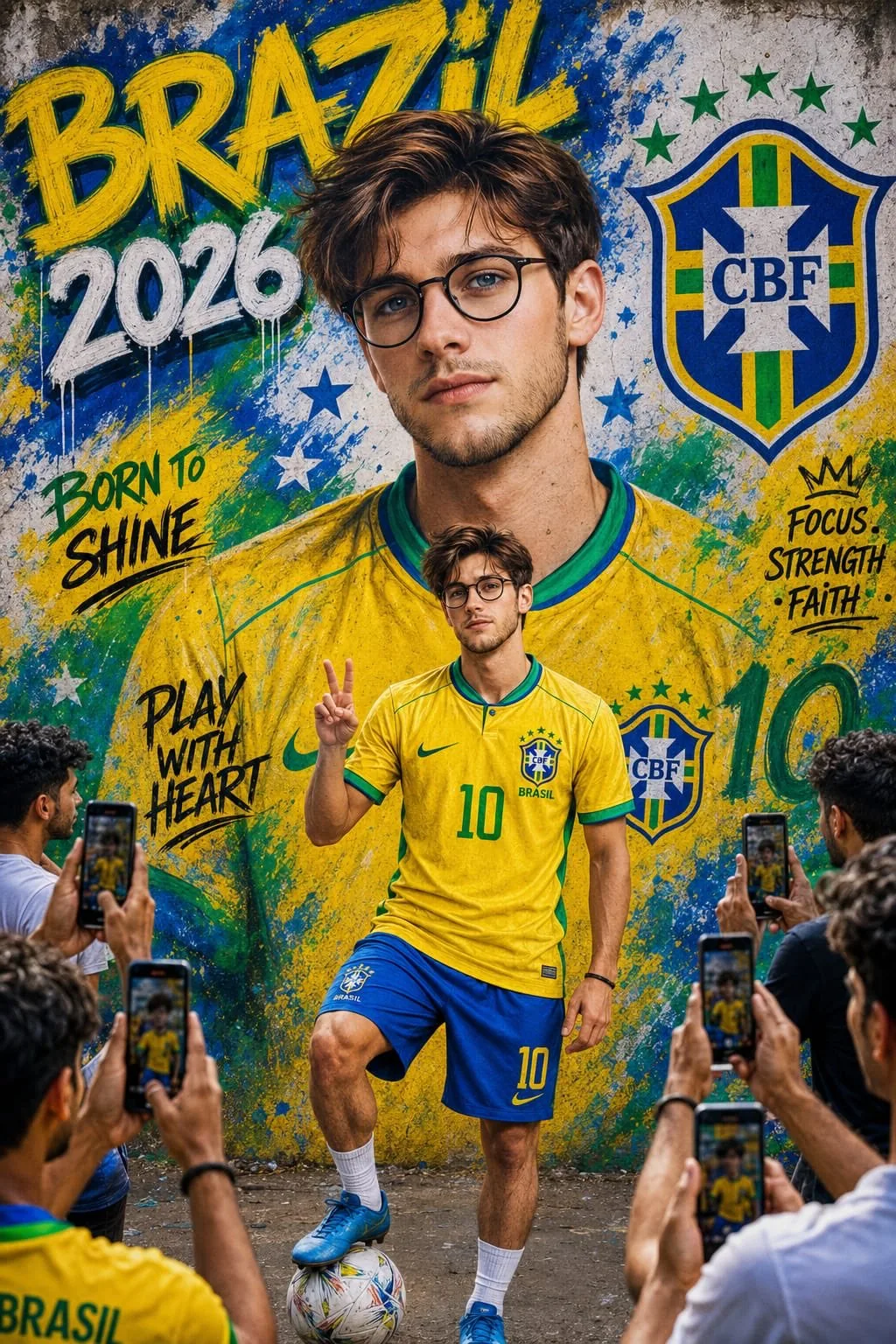 โปสเตอร์แฟนบอลบราซิลสุดสมจริง สไตล์ภาพยนตร์ 1
