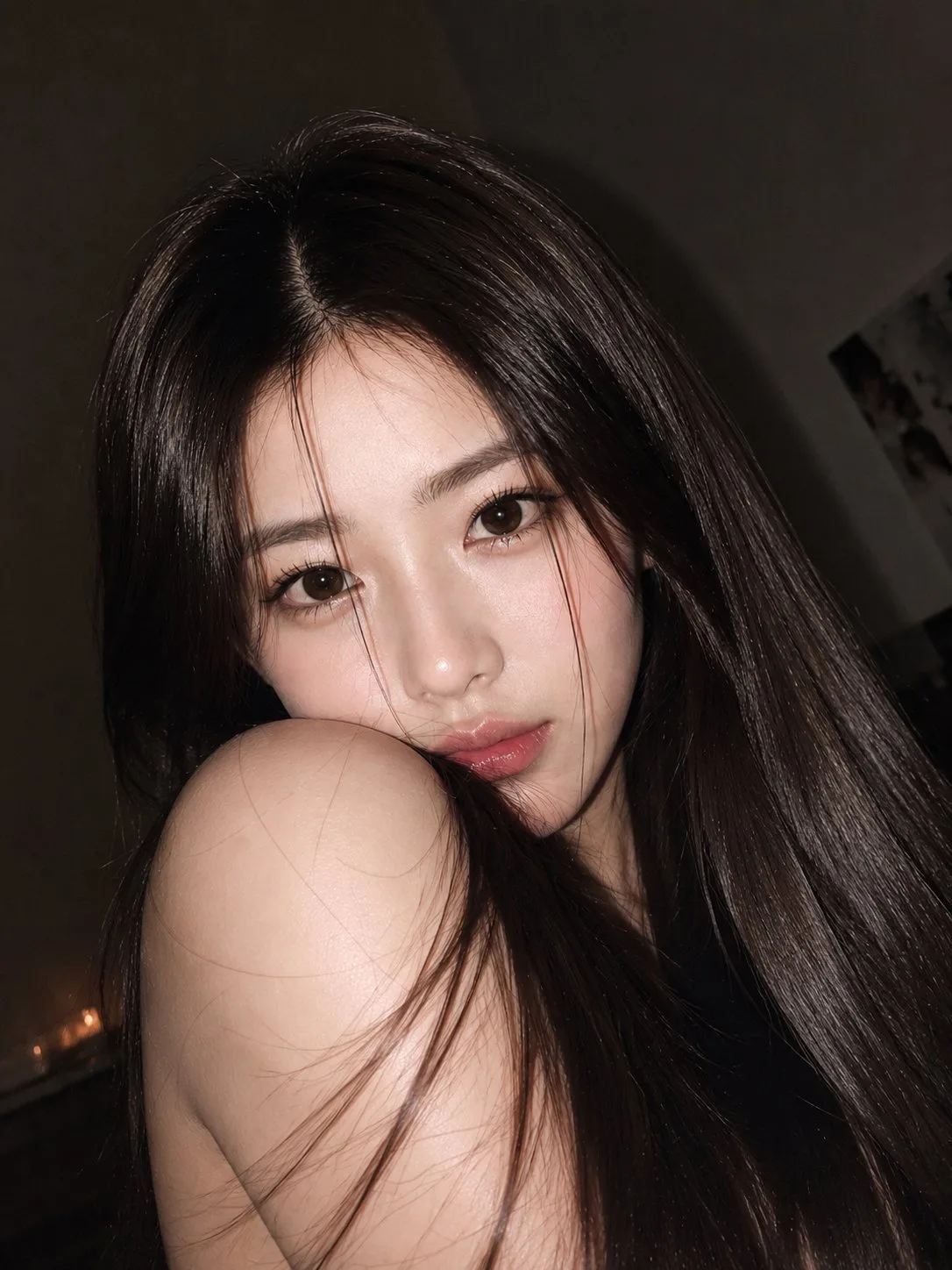 ภาพบุคคลหญิงสาวชาวเอเชียตะวันออกในร่ม 1