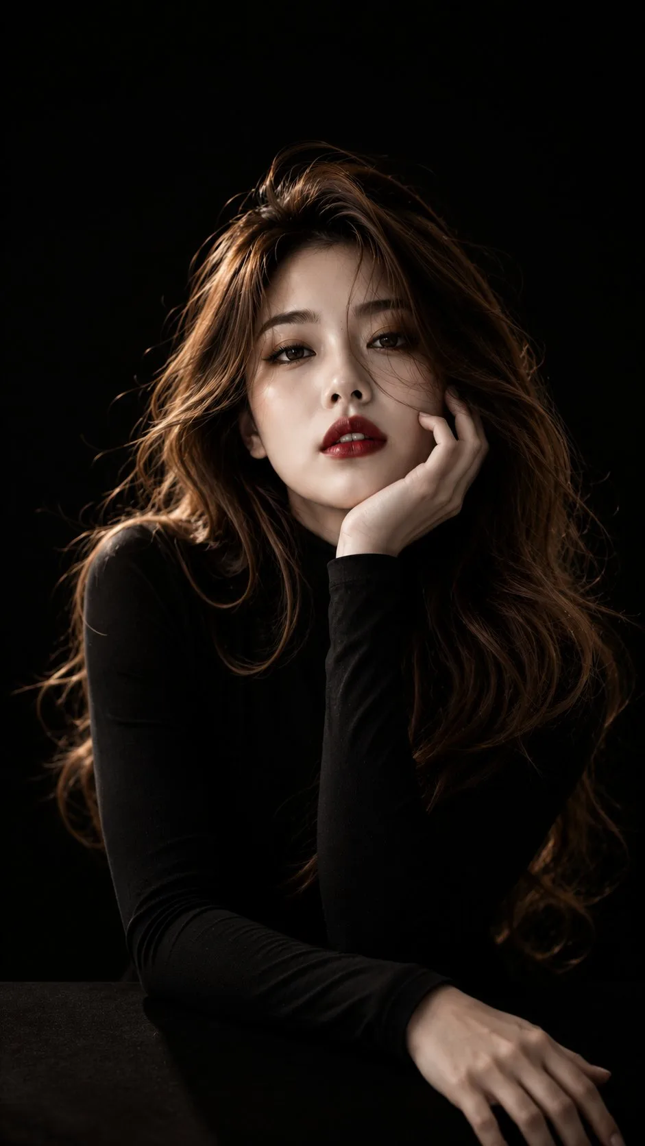 ภาพพอร์เทรตหญิงสาวเอเชียตะวันออกในสตูดิโอแบบ Fine Art 1