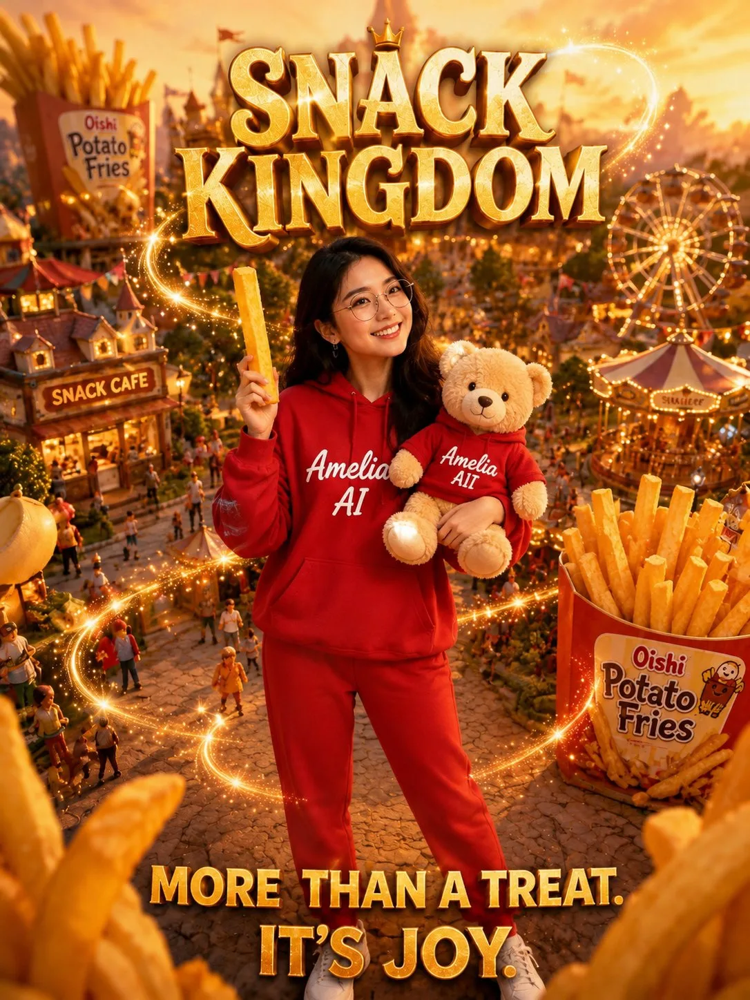 โปสเตอร์โฆษณาแฟนตาซี: อาณาจักรสแน็คของ Amelia AI 1