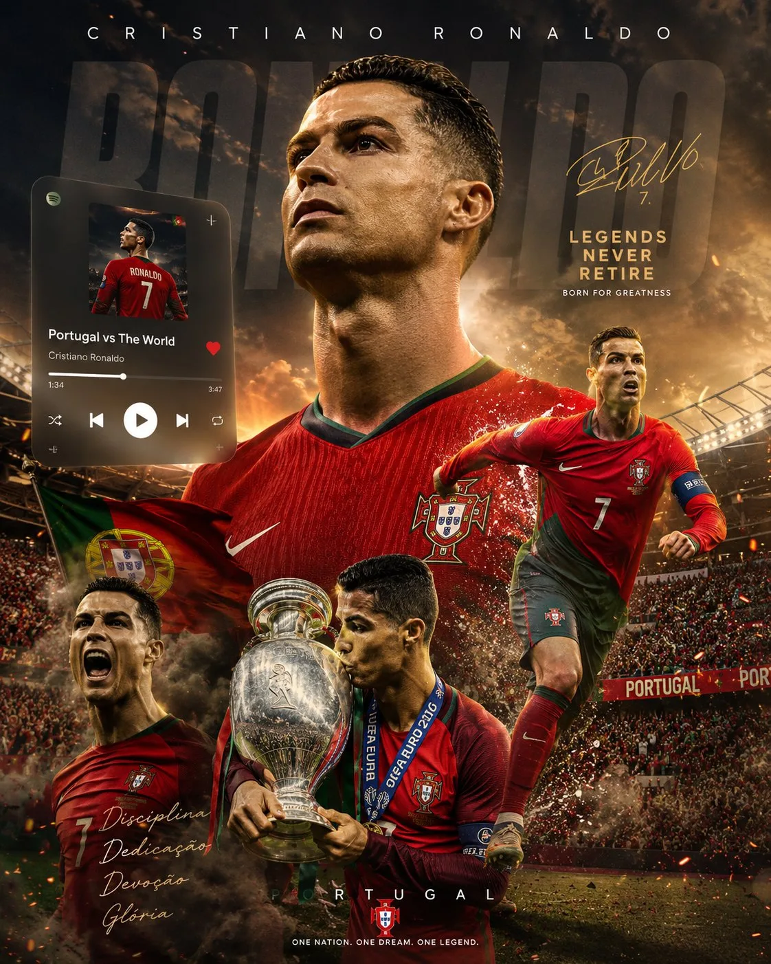 โปสเตอร์นักฟุตบอลระดับตำนาน สไตล์เพลงสุดสมจริง 1