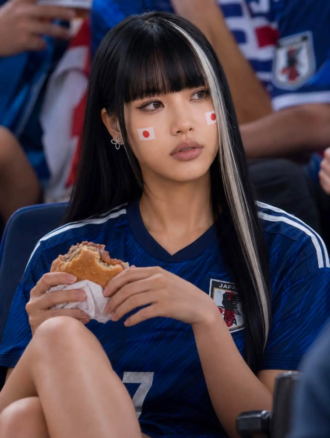 แฟนบอลญี่ปุ่นในสนามยามค่ำคืน: ภาพเหมือนสมจริง 1