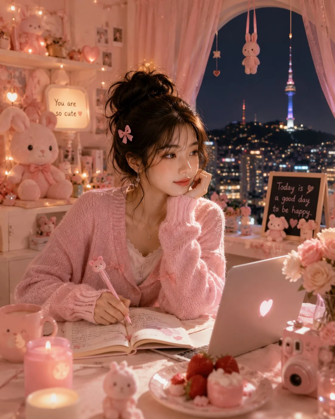 ห้องนอนสาวหวานสไตล์เกาหลีชมวิวกรุงโซล 1
