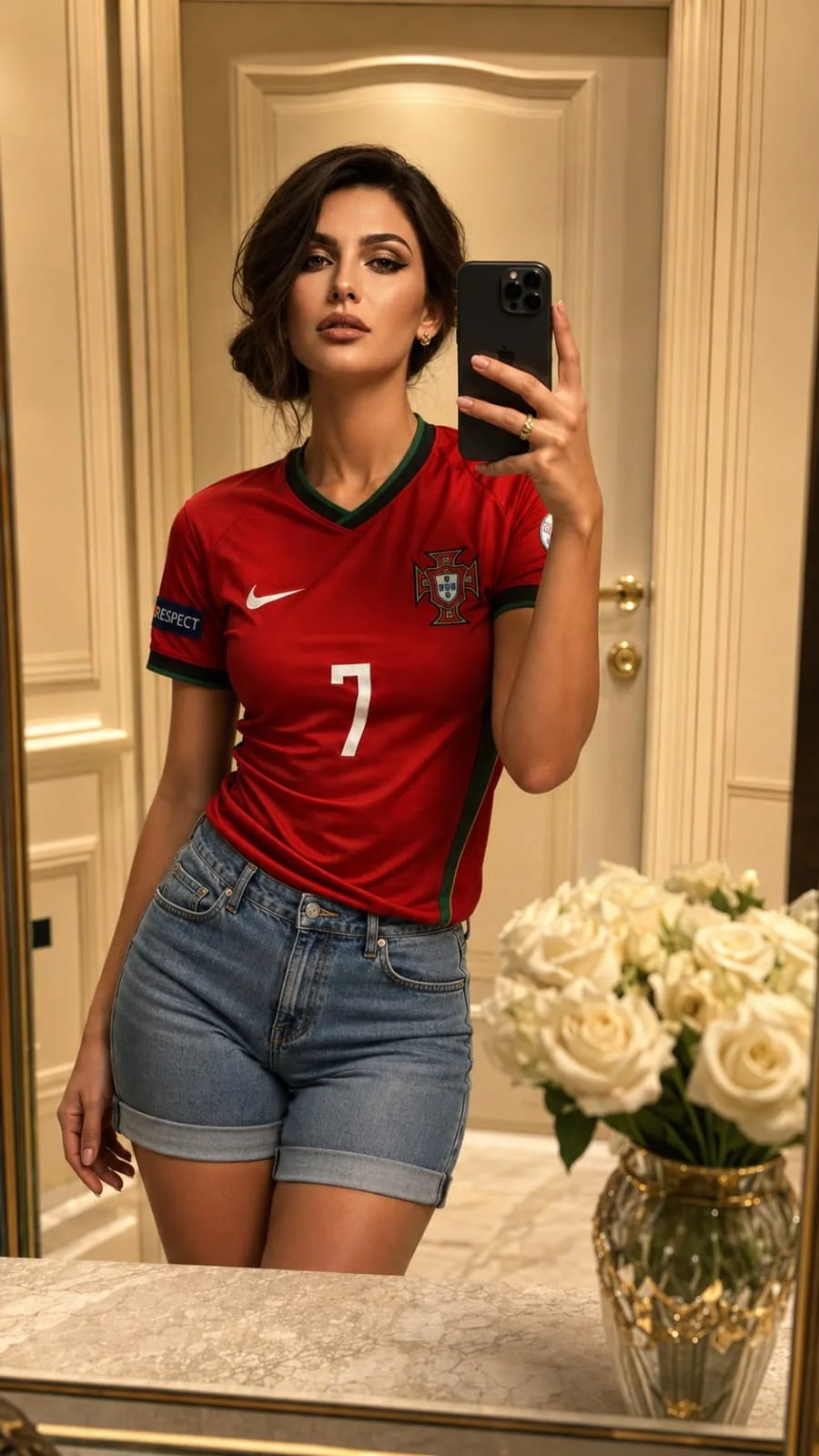 เซลฟี่หน้ากระจก เสื้อโปรตุเกส (C.Ronaldo) 1