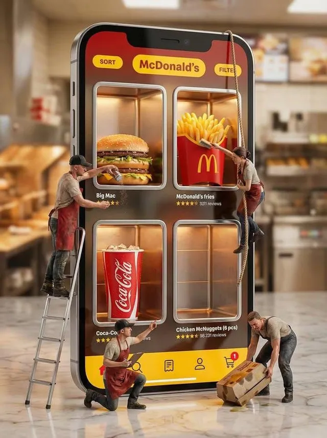 โฆษณามือถือจอใหญ่: McDonald’s ในครัวสุดอาร์ต