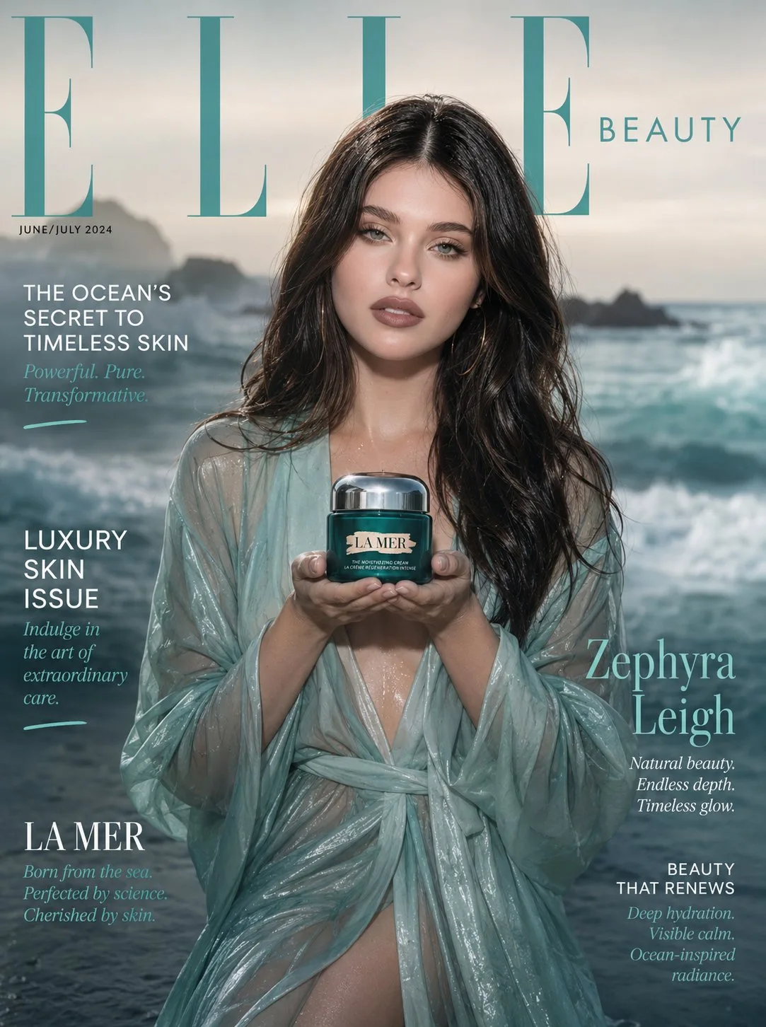 ปกนิตยสารความงามหรูหรา: มหาสมุทรและ La Mer 1