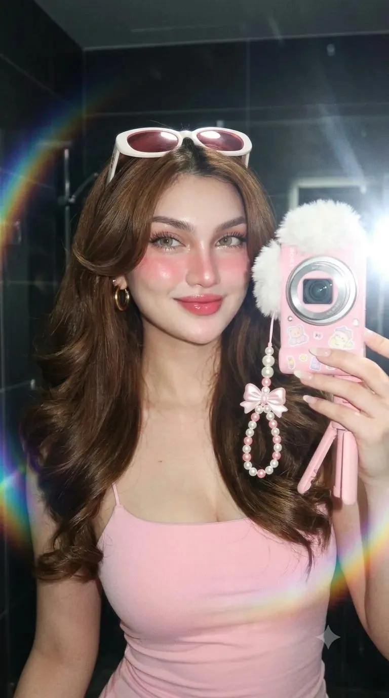 เซลฟี่กระจกฟิลเตอร์สุดปังพร้อมกล้องชมพูหวานฉ่ำ 1
