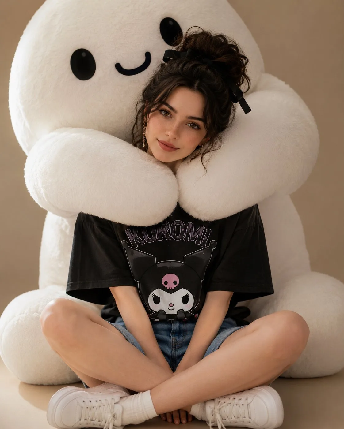 สาวน้อยกับตุ๊กตาขนนุ่มยักษ์ในสตูดิโอ 1