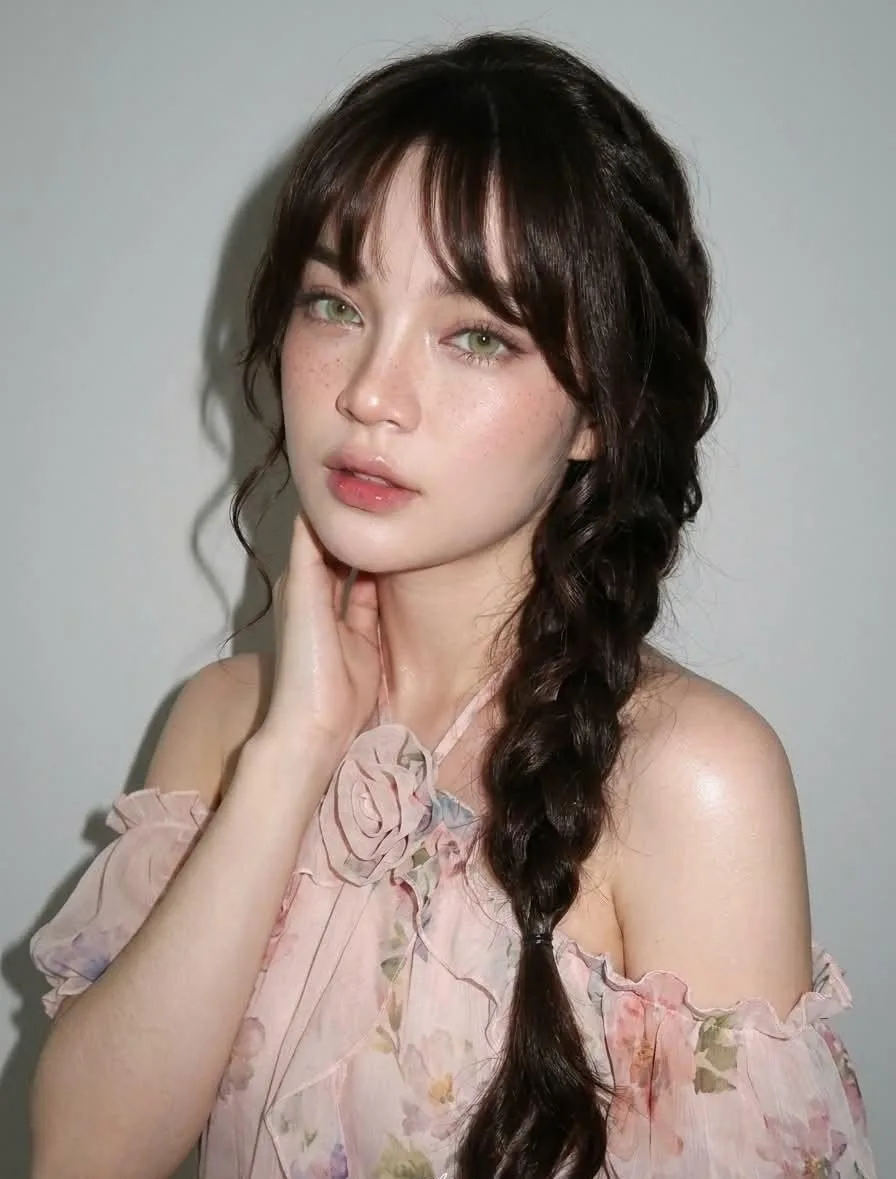 ภาพหญิงสาวชุดชีฟองสีชมพู ฉากมินิมอล 2