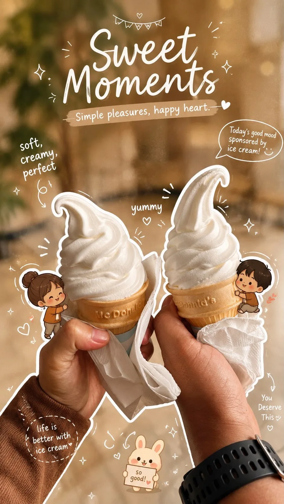 ไอศกรีมวานิลลาโคน สไตล์สมุดน่ารัก 1