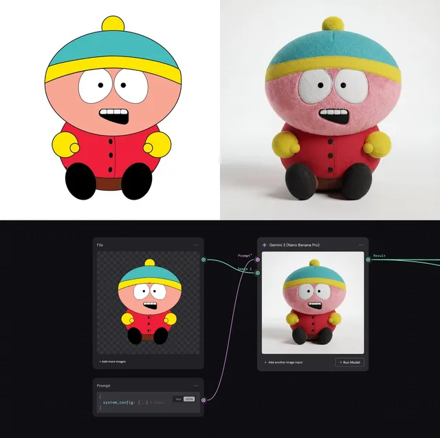 เวกเตอร์ 2D เป็นตุ๊กตาผ้า 3D ขนฟูสมจริง 8K