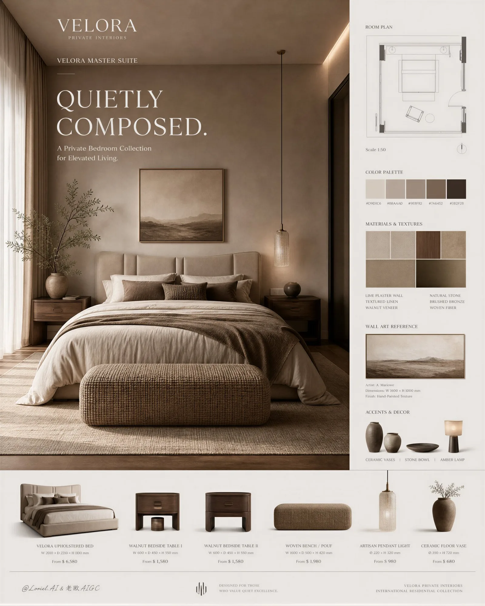โปสเตอร์ห้องนอนสุดหรู VELORA PRIVATE INTERIORS 1