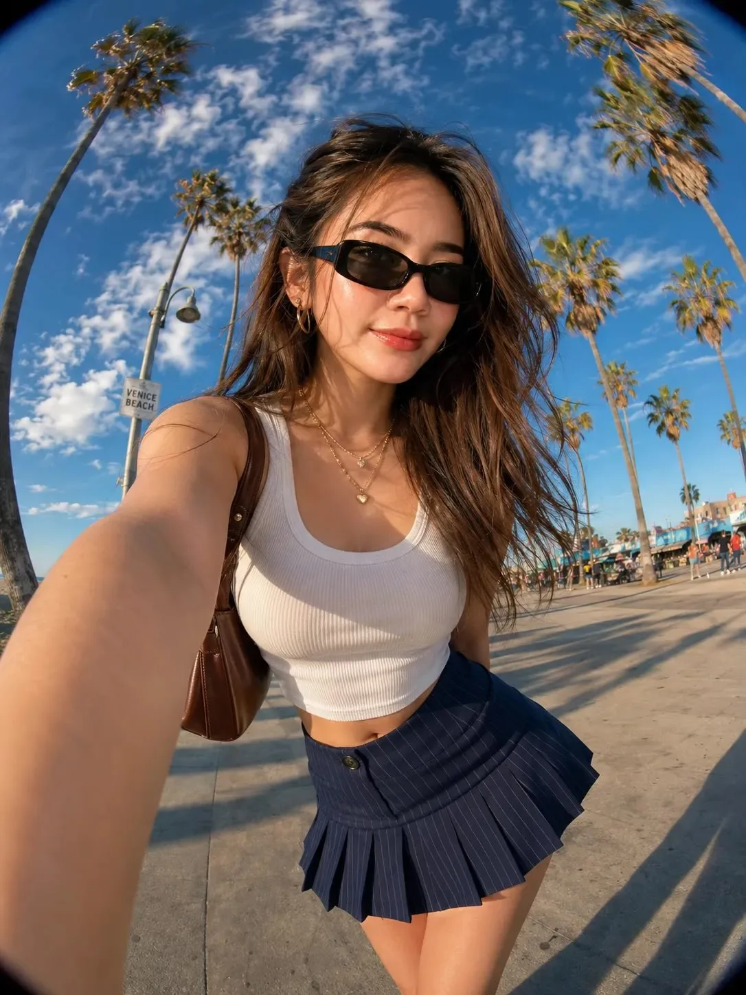 สาวแฟชั่นริมหาดเวนิซด้วยเลนส์ฟิชอายมุมกว้าง 1