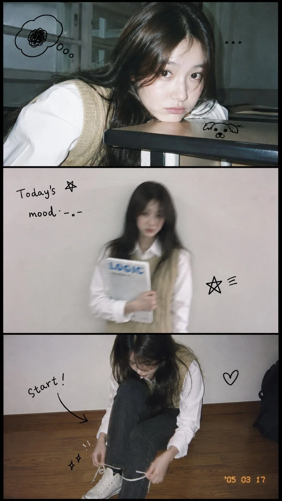 สาวผมยาวกับตู้รูป 3 ช่องแนวตั้งสไตล์ 90s 1