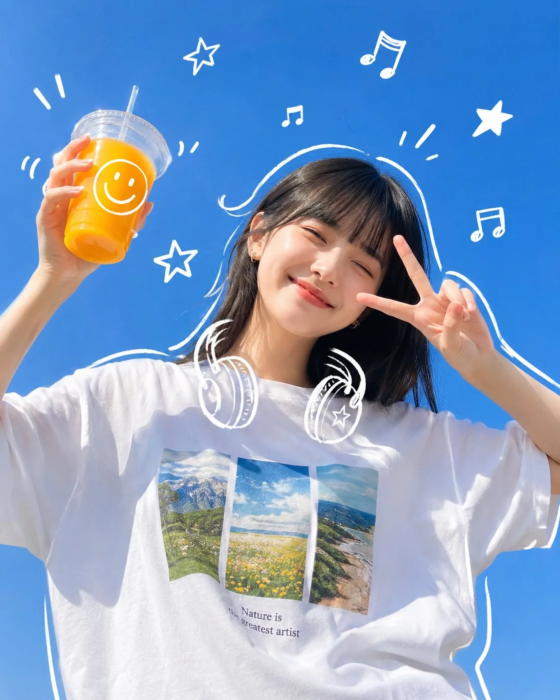 สาวป๊อปอาร์ตสดใสกับน้ำส้ม พลังงานเต็มเปี่ยม 1