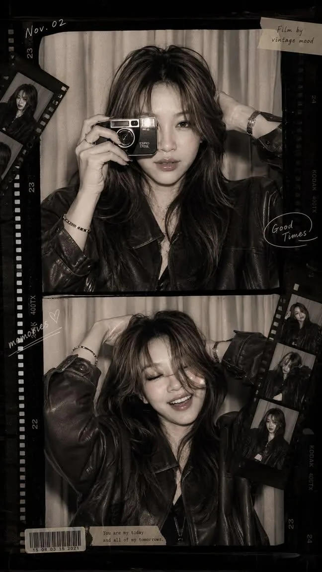 คอลลาจภาพบุคคลขาวดำ 2 ช่อง สไตล์ห้องภาพวินเทจ 1
