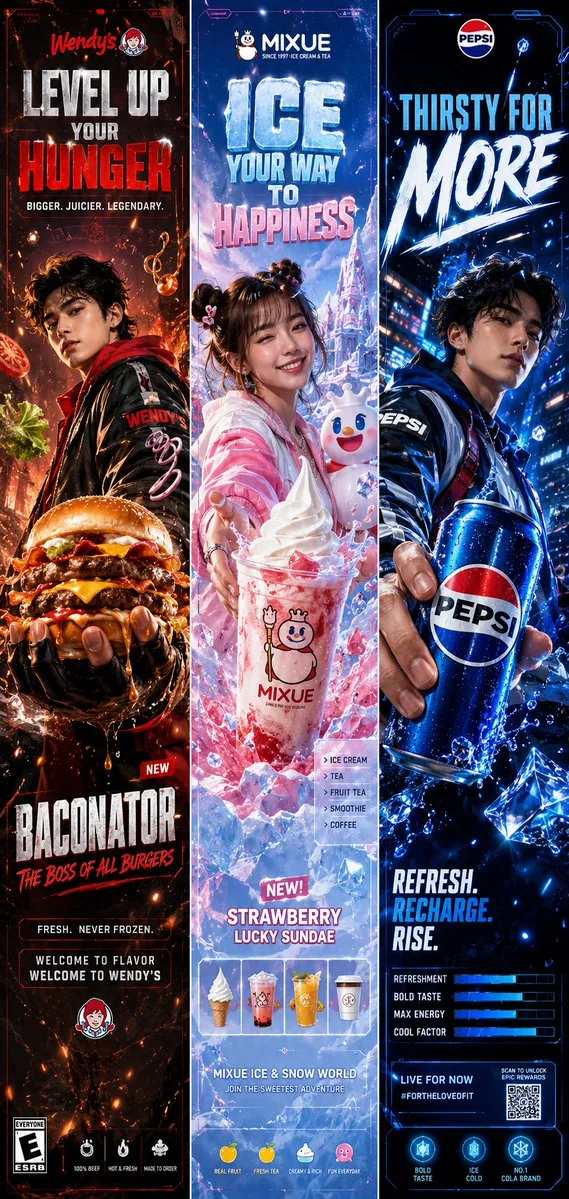 โปสเตอร์ Wendy's สไตล์เกม: ความอร่อยสุดระทึก 1