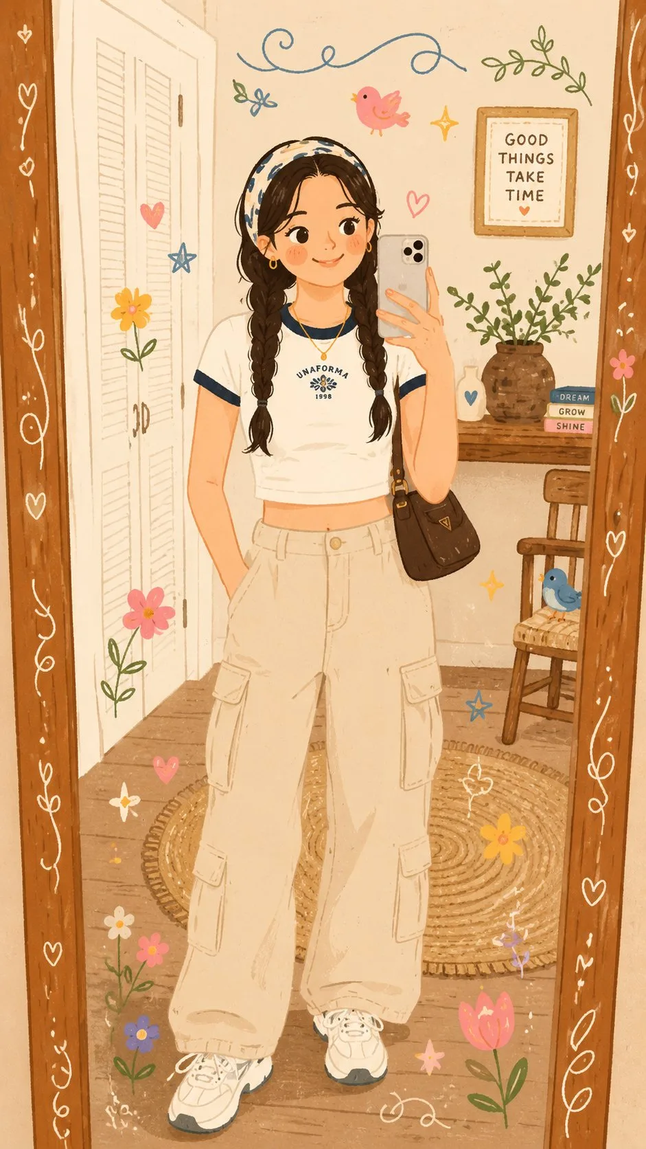 ภาพประกอบแบนราบลายเส้นน่ารัก สไตล์นิทานพื้นบ้านแฟนตาซี 1