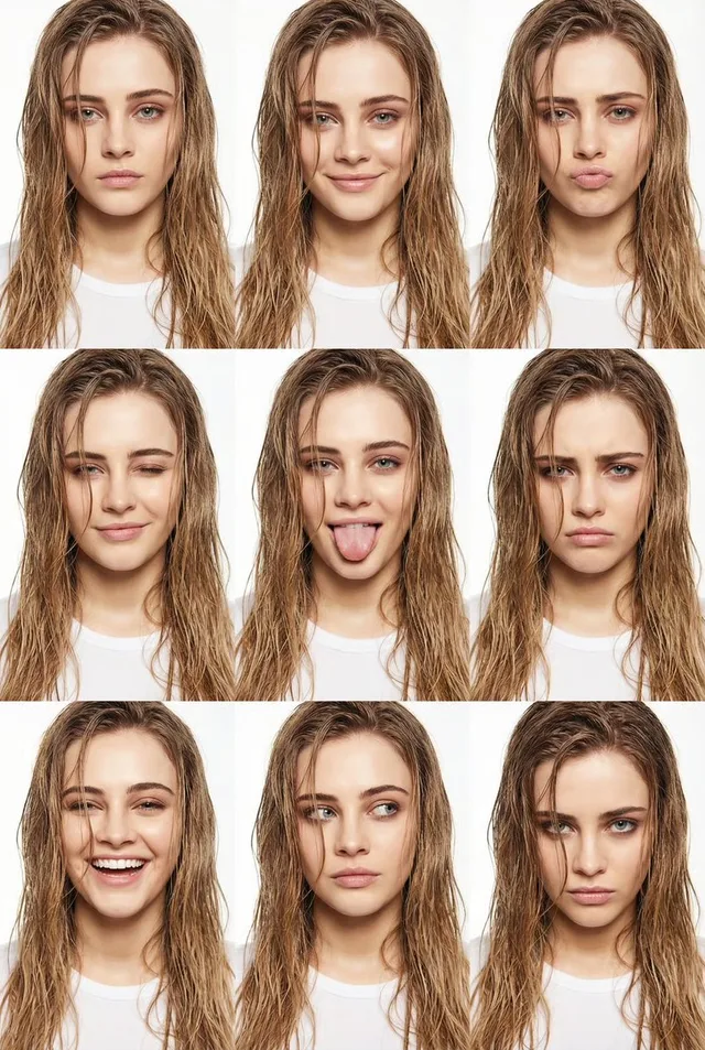 สาวผมเปียก มินิมอล 9 ช่อง: แฟชั่นหลากอารมณ์