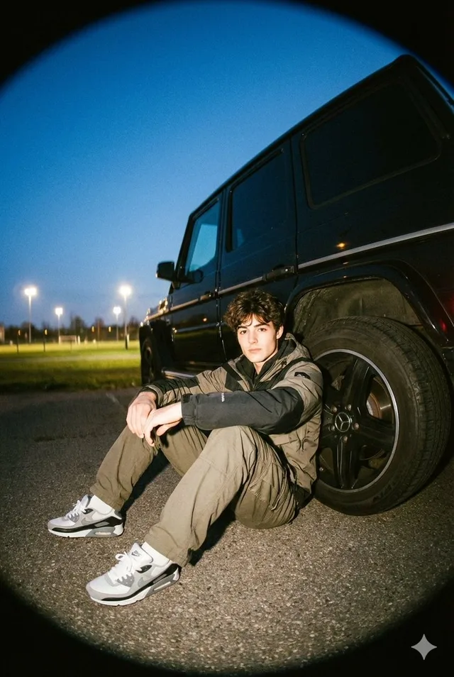 แฟชั่นแนว Gorpcore กับ Mercedes G-Wagon เลนส์มุมกว้าง
