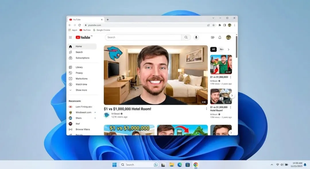 W11 เปิด Chrome ดู MrBeast บน YouTube 1