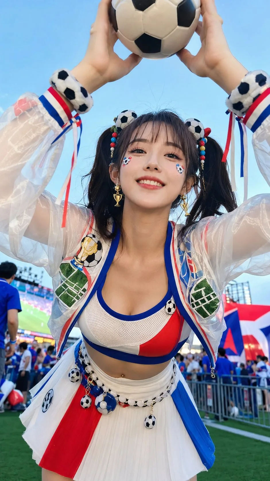 สาวฟุตบอลโลก สดใส น่ารัก ถ่ายภาพสมจริง 1