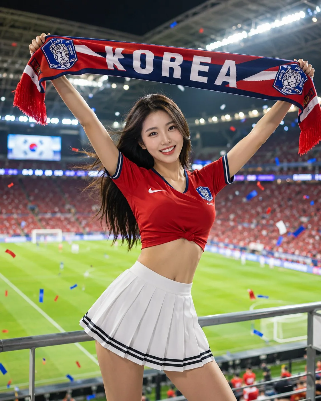 โปสเตอร์กีฬา: สาวเชียร์บอลโลกสดใสในสนาม 1