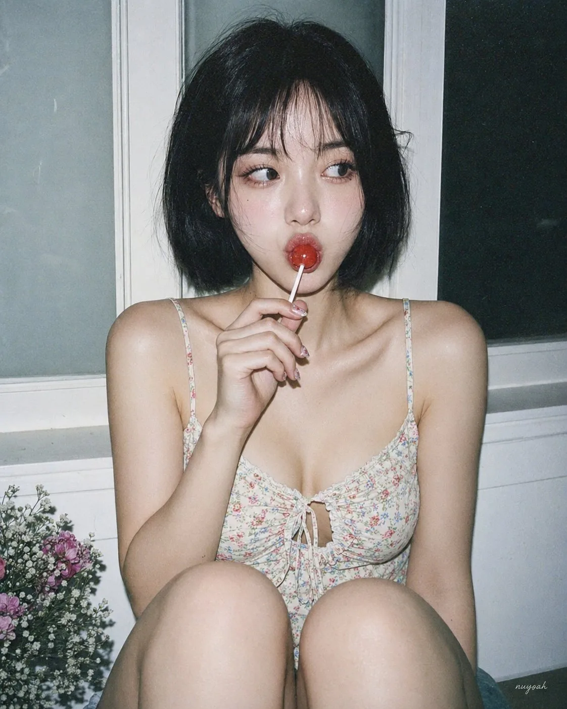 ภาพบุคคล Y2K ฟิล์มเรโทร แฟลชตรง กล้อง 90s 1