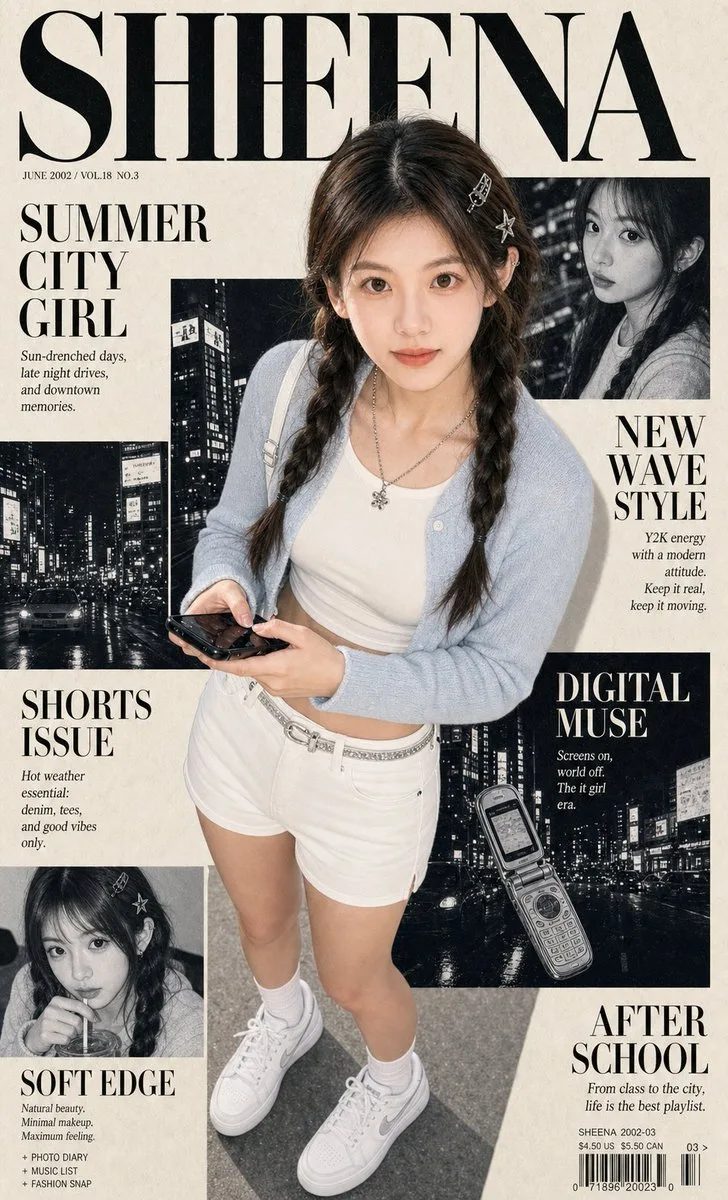 ปกนิตยสารแฟชั่น Y2K สไตล์วินเทจ 1